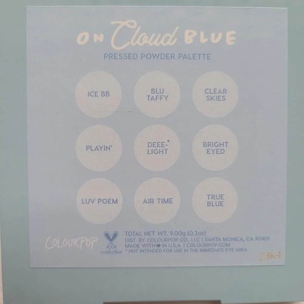 NEW Colourpop On Cloud Blue eyeshadow palette - Picture 2 of 4